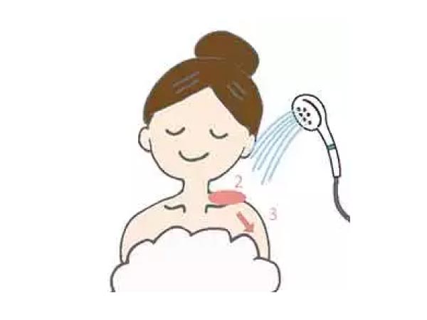 シャワーを浴びる女性のイラスト