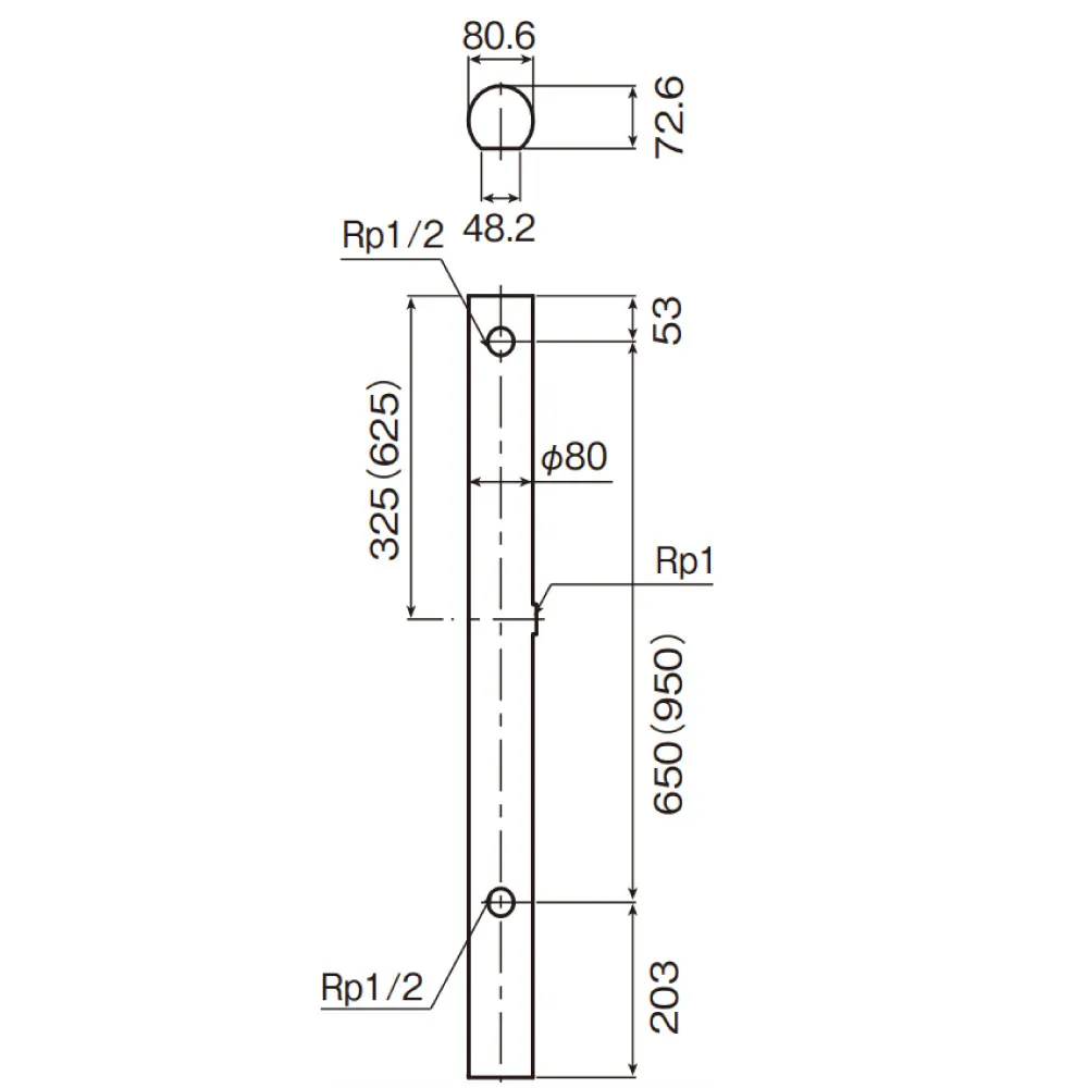 二口水栓柱レゼーナ　G211LS-S_寸法図