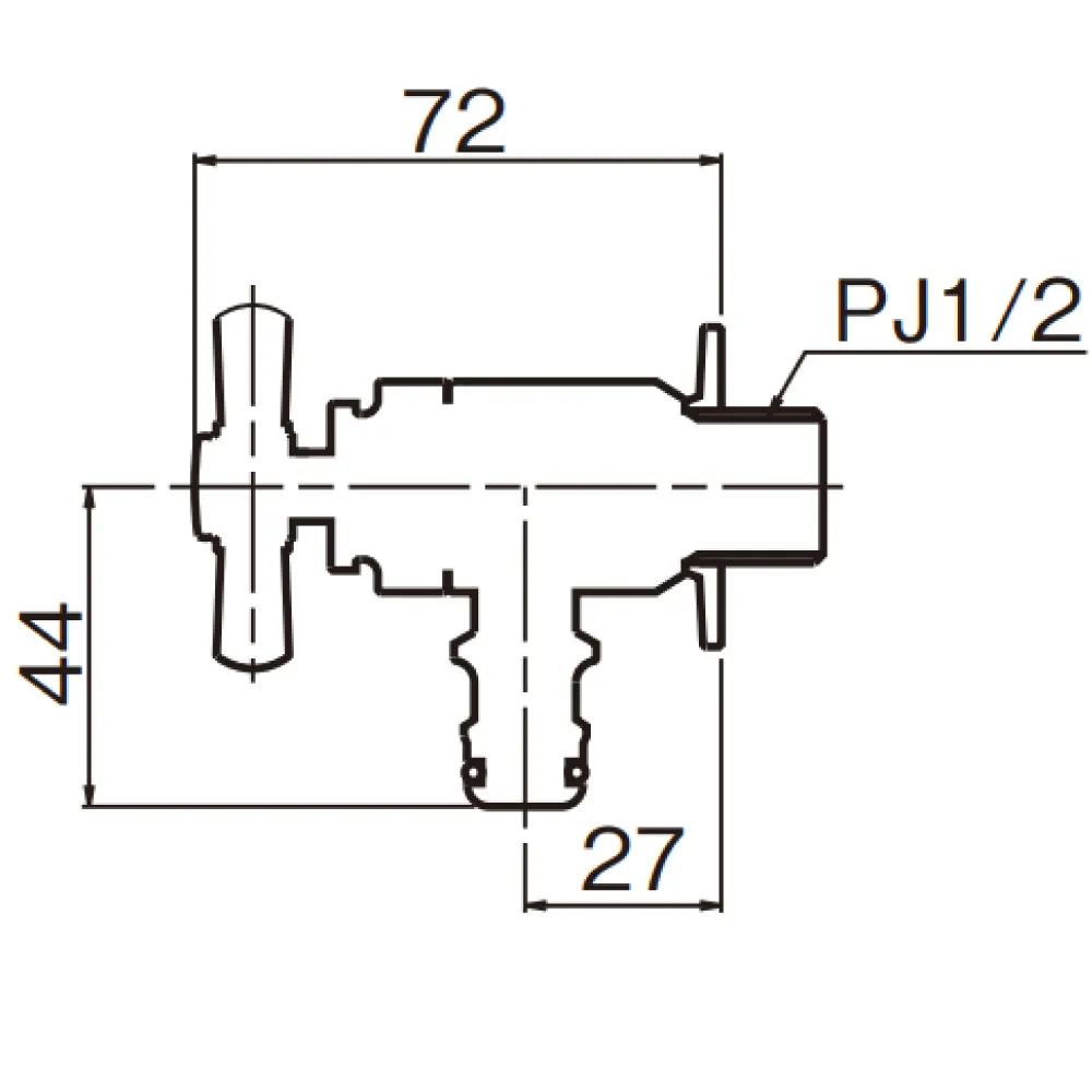 ホース接続水栓（一文字ハンドル） G102-I_寸法図