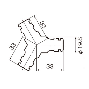 3wayジョイントニップル G208-3039_寸法図面