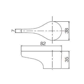 浄水器専用水栓ハンドル JF-H4_寸法図面