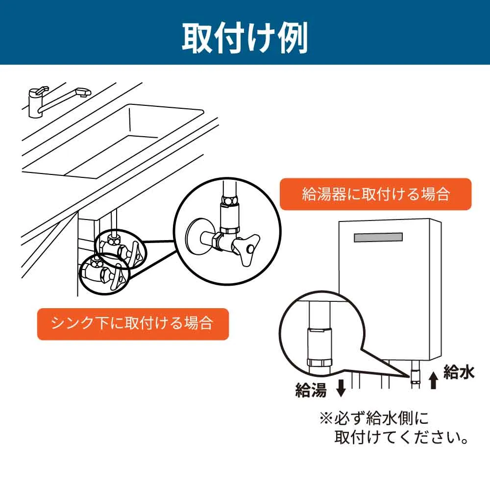 一軸減圧弁の取付例