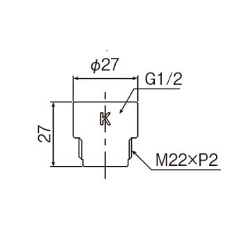 シャワーヘッドアダプターK_SB-AD-K_図面