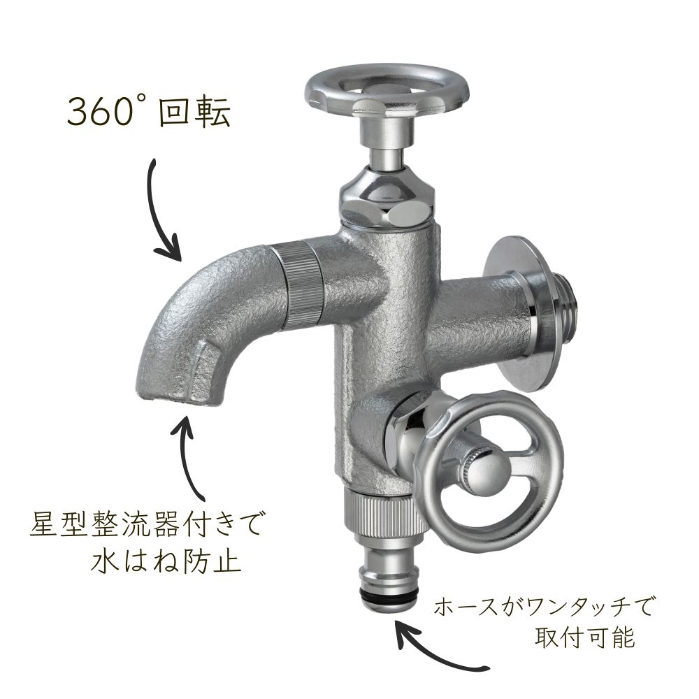 ２口水栓ウォーターワークスミニの特長