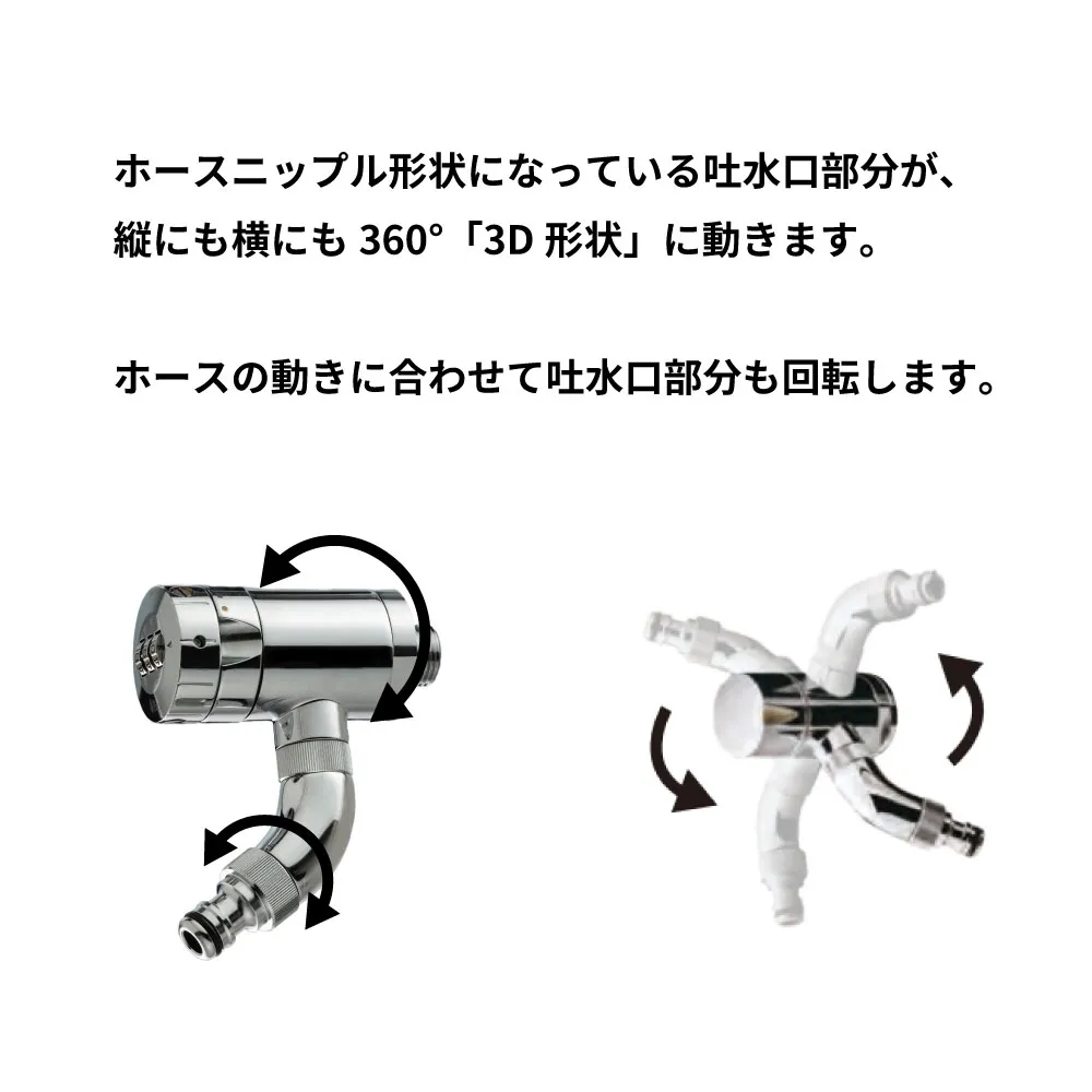 AT式ホース接続回転水栓3D 2.0 G24K-AT3Dの機能